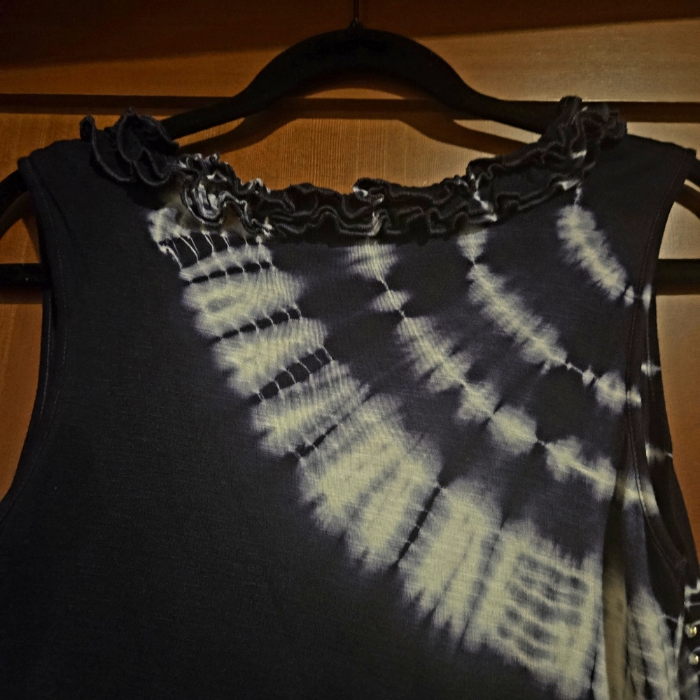 INC International Concepts Bluek and White Tie-Dye Midi Dress - Picture 8 of 8